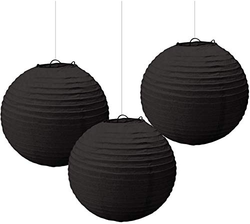 Black Paper Lanterns 24cm /3