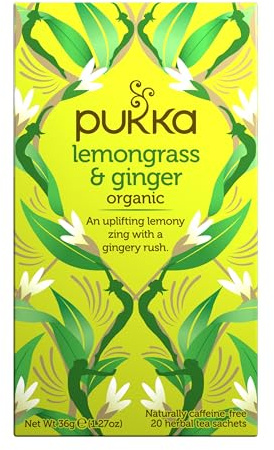 (4 PACK) - Pukka Herbs - Lemongrass & Ginger | 20 sachet | 4 PACK BUNDLE