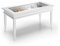 MOBILI FIVER, Mesa de centro Classico, color Blanco mate, Aglomerado y Melamina/Vidrio, mesa de centro salón, mesa de centro baja, Made In Italy
