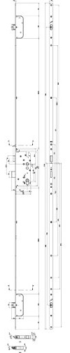 MFV-Schloss GU Secury Automatic ÖNORM,DM 65,Stulp 1750 x 20 x 2,5mm rund,silber