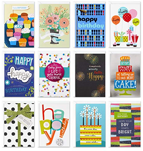 Hallmark Assorted Birthday Greeting Cards (12 Cards and Envelopes)