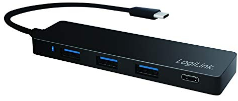 LogiLink UA0311 Slim USB 3.1/3.0 Hub für PC/Laptop Schwarz