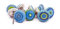 KNOBSWORLD 10 x Mix Vintage Look Flower Ceramic Knobs Door Handle Cabinet Drawer Cupboard Pull Xfer (Blue xfer)