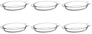 FIVE Simply Smart - Lot de 6 Mini Plats en Verre Ovale 20cm Transparent