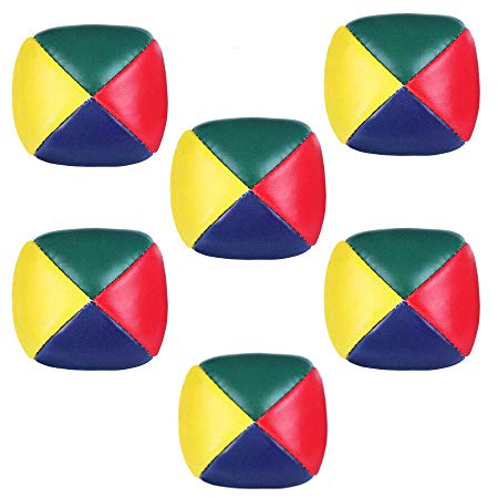 Rmeet Jonglierbälle,6 Pack Mini Beanbags-Jonglierbälle PU Leder Jonglierball Weiche für Anfänger Jungen Mädchen Kinder Erwachsene Multicolor