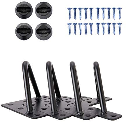 Signstek 8 Inch Heavy Duty Hairpin Furniture Legs, Metal Home DIY Projects for TV Stand, Sofa, Cabinet, etc with Rubber Floor Protectors Black 4PCS