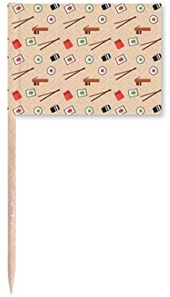 Japan Pink Sushi Chopsticks Toothpick Flags Marker Topper Party Decoration