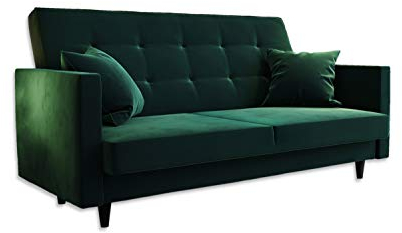 lukmebel Sofa Grande PIK Sofasitz in Doppelversion Flaschengrün mit Bettkasten Couch Schlaffunktion Schlafsofa Polstersofa Couchgarnitur (Flaschengrün- Doppelversion), Kronos 19