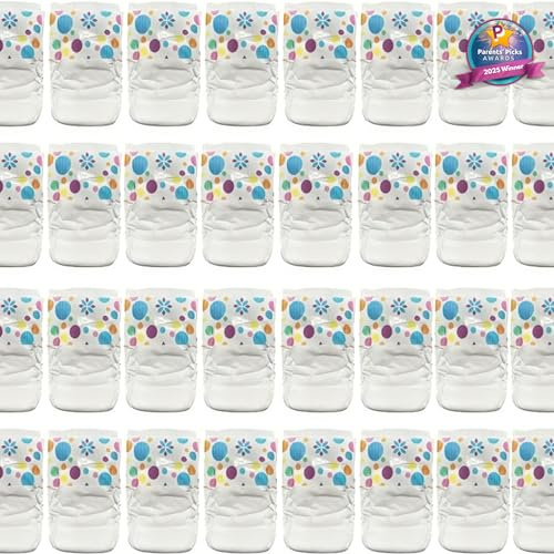 Pail Buddies Baby Doll Diapers Refill Value Pack | Compatible with Baby Alive Dolls 10–14 Inch That Drink & Wet / Poop | Secure Tabs, Absorbent & Kid-Friendly | Doll Accessories | 32 Count