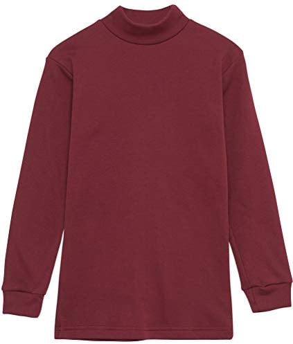 Channo Chemise de sous-vêtement Thermique pour Enfants à col Haut et à Manches Longues, Couleurs Unies - Lot de 1, Bordeaux, 2 Ans