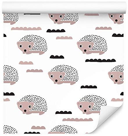 Muralo Tapete 10m Rolle Vlies Tapete Igel Tiere Kinder Junge Spielen Lächeln Vliestapete 1000 x 53cm Wand Tapete Wohnzimmer Kinderzimmer Moderne Wanddeko Wand Dekoration