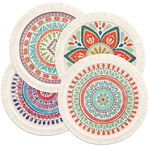 LOMOHOO Makramee Wandbehang gewebt Boho Chic Art Traumfänger mit Mond Anhänger Quaste Dekor Bohemian Dekoration für Wohnung Schlafzimmer Zuhause Wohnheim Zimmer