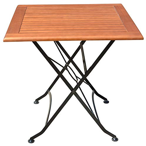 Tisch Wien quadratisch klappbar Braun Holz Metall Garten Gartentisch Esstisch
