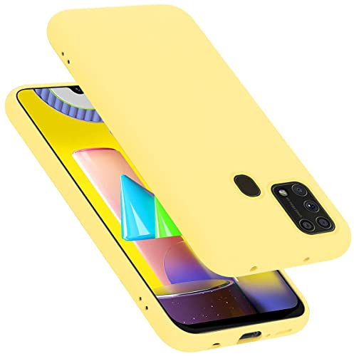 Cadorabo Hülle kompatibel mit Samsung Galaxy M31 Hülle Silikon Handyhülle für Galaxy M31 Case aus flüssigem Silikon- Kratzfeste und stoßfeste dünne TPU Schutzhülle - Liquid GELB