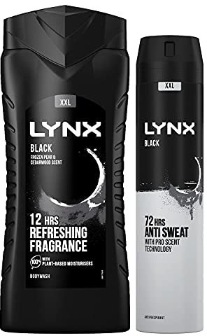 Lynx 12 Hour Refreshing Black Shower Gel, 500 with Lynx 72 Hour Black Antiperspirant 250ml Leaving you smelling great, Dermatologically Tested, Keep Smelling Irresistible!