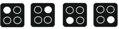 Generisch 1 Set of 4 Hob Symbol Stickers (R93) (Black Background with White Symbols, 1.4 x 1.4 cm)