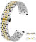 Kai Tian Bracelet bicolore or argent 20mm avec extrémités incurvées droites Bracelet en acier inoxydable poli pour hommes femmes