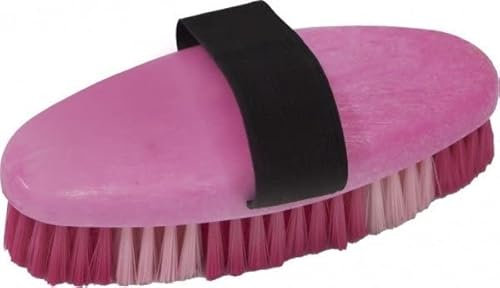 York Kardätsche Happy Striegel Fellglanzbürste für Pferde (Rosa)