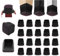 Ezprotekt 16 Stück Schwarze Silikon Stuhlbein Bodenschoner mit umwickelten, Φ 21-28 mm Filzgummi Stuhlbeinkappen Stuhlbeinabdeckungen Möbelfüße Polsterung kein Lärm (Square, Passform 0,75-1)