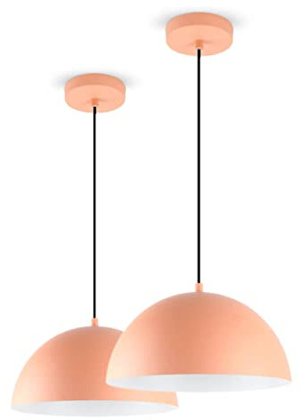 LED Universum 2er-Set Pendelleuchten Jada Coral Ø30cm x 125cm, E27 Fassung, max. 40W, Hängelampe, Hängeleuchte, Deckenlampe, Wohnzimmerleuchte, Kinderzimmerlampe, Metall
