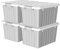 Cetomo 15L*4 Storage Boxes with Lids, Plastic Storage Bins with Latching Buckles, Click Closure, Stackable, Nesting, Organizer for Home Office Clothes, Gray, 15L-4 Pack