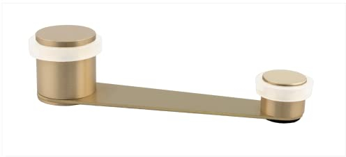 EVI Herrajes Arrêt de porte rotatif blanc | Creux utile 70 mm d'épaisseur | Laiton finition mate - Caoutchouc blanc | Fixation adhésive ou avec vis + cheville | Mod. I-152DUALBLMT