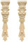 Sctmda Holzornamente für Möbel 2 Stück Holz Ornamente Ecke Onlay Applique Möbel Holzornamente Ornamente für Möbel Vintage Style Nicht Lackiert Geschnitzte Möbel 30X6cm