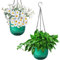 YuanDiann Hängend Blumentopf 2er Set, Selbstbewässernder Baumwollseil Hängepflanztopf Blumenampeln zum Aufhängen für Pflanzen Innen, Auße Grün ø21cm x 20cm