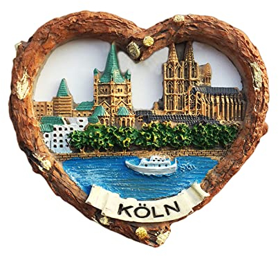 Köln Deutschland Herzform Kühlschrank Magnet Reise Souvenir 3D Kühlschrank Dekoration Magnetaufkleber Handbemalt Handwerk