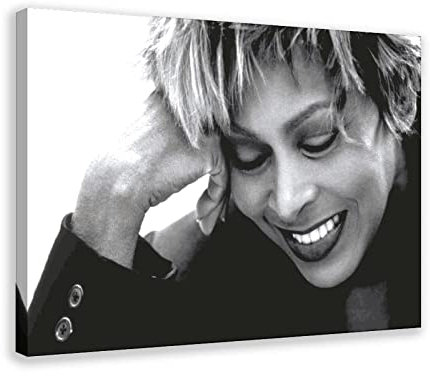 Tina Turner Schwarz Weiß Poster 5 Leinwand Poster Schlafzimmer Dekor Sport Landschaft Büro Zimmer Dekor Geschenkrahmen 08x12inch (20x30cm)