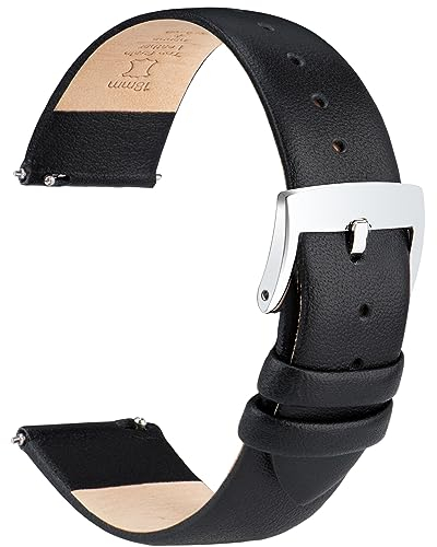 OTTOODY Leder Uhrenarmbänder 12mm 14mm 16mm 18mm 20mm 22mm Armband, Schnellverschluß Eleganten & Ultraweiches Leder Uhrenarmband für Damen Herren, Hochwertige Ersatz Leder Armband für Uhr & Smartwatch