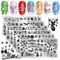 JSRQT 6 Stück Weihnachten Nail Art Stempel Platten, Nail Stamping Plates Set, Nail Art Schablonen Muster, Schneeflocke Weihnachtsbaum Weihnachtsmütze Elch Design für Frauen DIY-Kunst-Maniküre