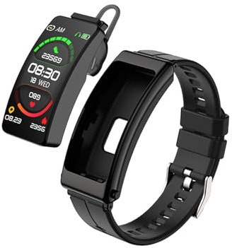 Pulsera inteligente con auriculares TWS BT 5.2 Pulsera inteligente 2 en 1 con Bluetooth for hombres Llamada Bluetooth Rastreador de ejercicios con monitor de ritmo cardíaco Presión arterial Música for
