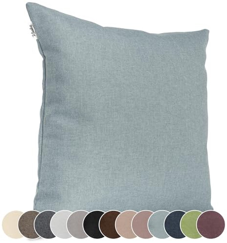 Kisska Kissenbezug Kissenhülle Dekokissen Kissenbezüge Sofakissen Zierkissen Polyester einfarbig Couchkissen 60x60cm ohne Füllung Grünblau