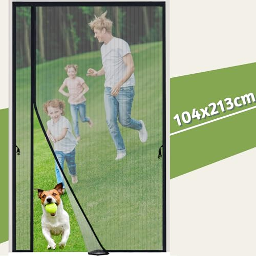 Dmore Zanzariera magnetica per porta del balcone, reversibile, apertura sinistra a destra, protezione dagli insetti, 100 x 210 cm, senza fori, ideale per porte del balcone, della cantina e della