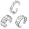 EIYVPRA Zehenring Silber 925 Damen Ringe Set Fingerring Mode Gelenkring für Damen Mädchen Hypoallergen Offene Herz Zehenringe Schwanz Finger Blumenringe Strand Fußring Schmuck