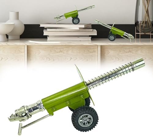 Kanone Modell, Mini Edelstahl Kanone Modell für Handcraft Military Model Collection Geschenke Desktop Ornaments Green 35x12x10cm (Es ist nur eine Dekoration kann Keine Kanonen oder abfeuern)