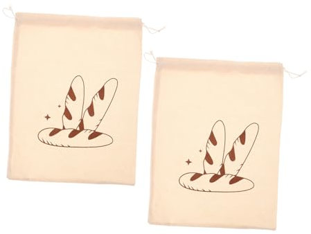 UTHCLO 2stücke Naturleinen Brötchenbeutel Wiederverwendbare Leinen-brotbeutel Leinenbeutel Für Brot Brotbeutel Mit Kordelzug Aufbewahrungsbeutel Für Brotaufstriche