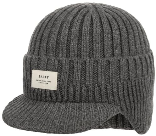 Barts Chert Kids Beanie Strickmütze Kindermütze Wintermütze Kinder - mit Schirm, Futter Winter Herbst-Winter - One Size grau