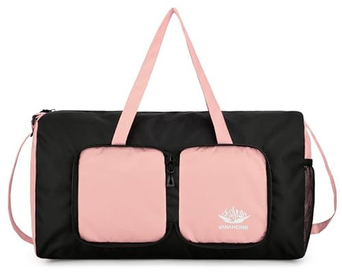 Outplea Borsone da Palestra Pieghevole Donna Impermeabile da 20L, Borsa Sportiva Ultraleggera, Borsa da Viaggio Multifunzionale per Weekender Nuoto Fitness Basket Campeggio Yoga, Rosa