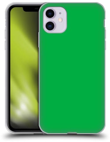 Head Case Designs Grün Blockfarben Gel Handyhülle Hülle [Militärischer Schutzgrad] Kompatibel mit Apple iPhone 11
