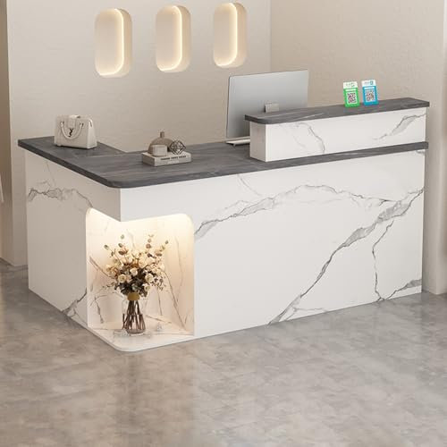 TUPAFJU Kleine rezeptionstheken,Empfangstheke,verkaufstheke,empfangstresen,Reception Desk,tresen,kassentisch,messetheke,bartheke,bürotheke rezeption Tisch,Moderne rezeptionstheken,rezeptionsmöbe(E1)