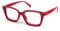 MMOWW Oversized Reading Glasses for Women - Anti Blue Light Glasses with Square Frame (Red, +2.5)