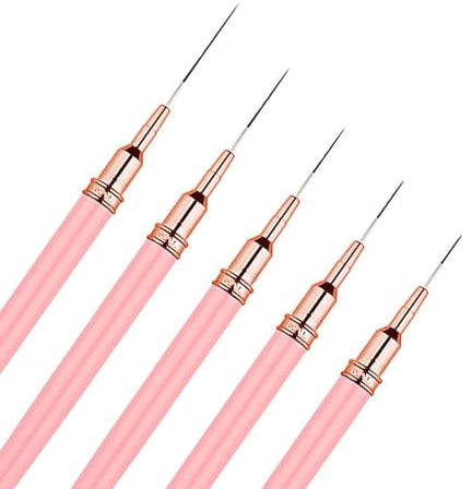 5 Stück Nailart Pinsel,Nagel Pinsel,Fineliner Pinsel Nailart,Nageldesign Pinsel,Dotted Nagelpinsel,Nail Art Pinsel Set,Detail Nail Art Brush,Nailart,Gel Pinsel für Nägel für Nageldesign