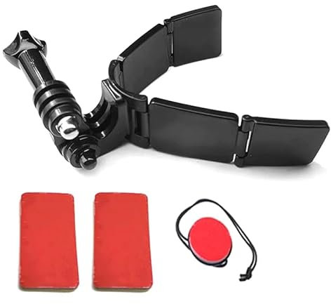 REFLEX CAMERA Motorcycle Helmet Chin Mount Kit – Universal POV Action Camera Holder compatible with GoPro, Insta360, SJCAM – Adhesive Curved Base, Secure & Adjustable for Full Face Helmets