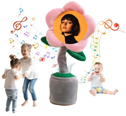 CCZUIML Peluche a Forma di Fiore Danzante Personalizzato,Giocattolo di Girasole Parlante Personalizzato,Ripete ciò Che Dici,Canta Canzoni imitate,Regalo di Addio per Auto da Ufficio