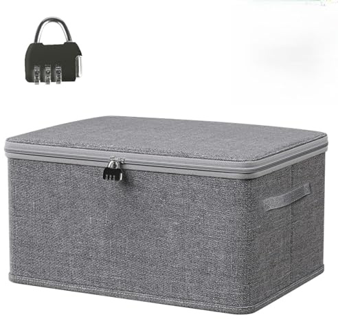 Infreecs Aufbewahrungsbox mit Zahlenschloss, 38x25.5x16cm VerschließBare Box, AbschließBare Box mit Deckel, Kiste mit Schloss, Faltbare Aufbewahrungsboxen, Boxen Aufbewahrung für Kleidung Toys