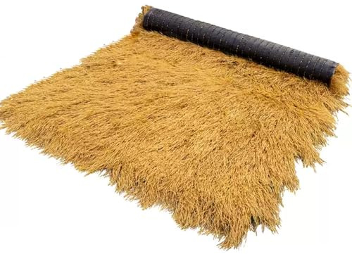 XXYLC Artificiale Finta Paglia Tetto in Paglia, Erba di Paglia Sintetica Rotoli di Palma in Paglia per Tetto in Paglia, Anti-Invecchiamento Ignifugo, per Giardino Patio Ombrelloni Coperture(Size:4M)