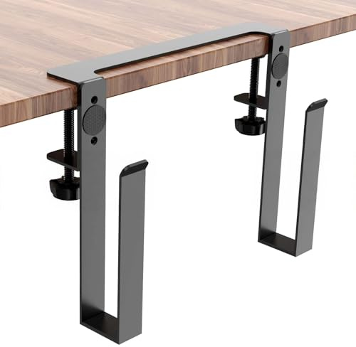 Soporte Lateral Ajustable Soporte de Montaje Lateral para Portáti, Soportes de Escritorio Colgante de Metal con Silicona Antirrayas Sin Necesidad de Taladrar para Macbook Pro Documentos(Una sola capa)