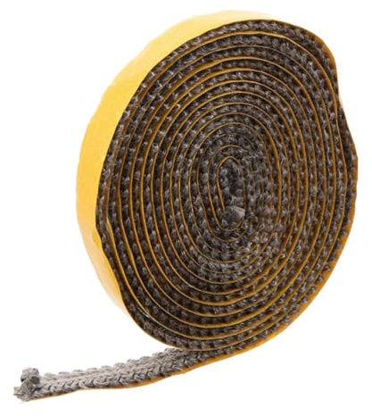 STOBAZA Cinta Ignífuga Autoadhesiva para Sellado Plano de Estufa de Leña Repuesto Resistente al para Chimeneas Hornos y Junta Duradera y Fácil Instalación